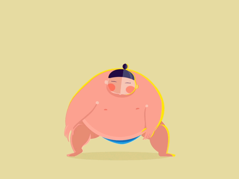 Looping Sumo animation character animation fun happy sports sumo vector