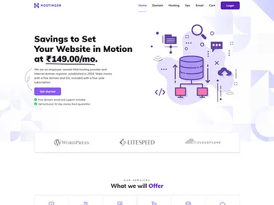 Hostinger - Redesign code coding design hero section hostinger landing page landing ui layout design next.js react.js redesign service typography ui ui ux ux web design web development web hosting website