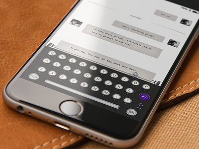 Keyboard Typewriter And Dialog Chat Preview B animation chat dialog ios keyboard retro typewriter ui ux