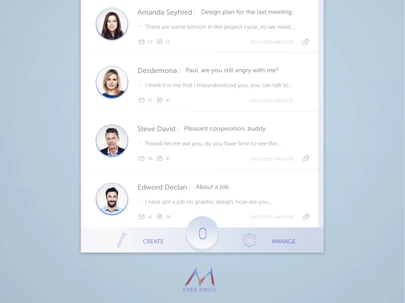 MCAC Animation - Receive email - B app concept email mailbox ui ux