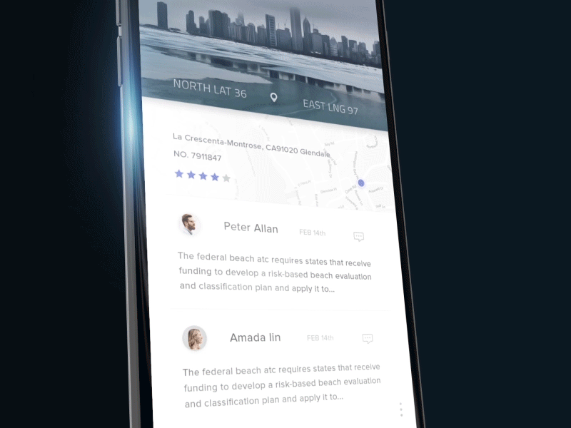 Tofind sneak peek #2, and one Dribbble invite app card chat comment concept dialogue map navigation social travel ui ux