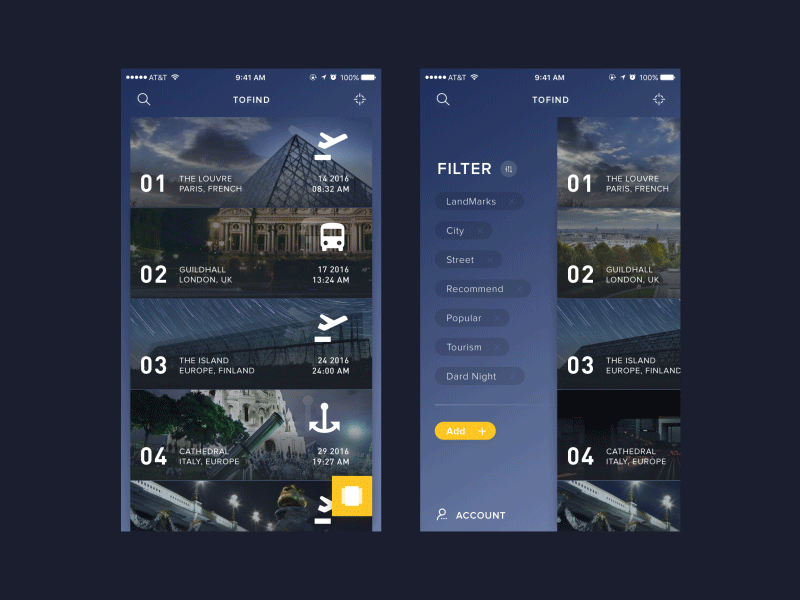 ToFInd Time Lapse app card concept flow lapse select time travel ui ux