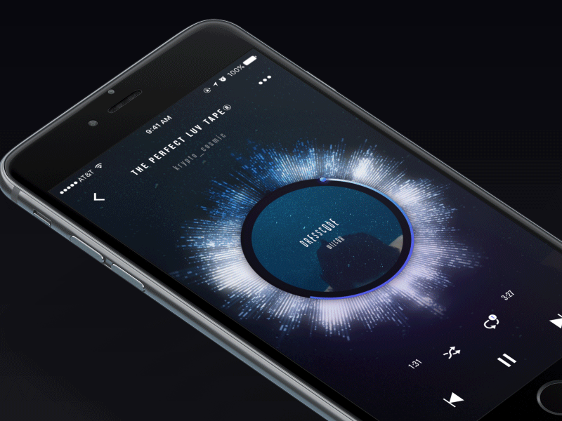 Now playing this song app audio concept interation list music song transition ui ux wave