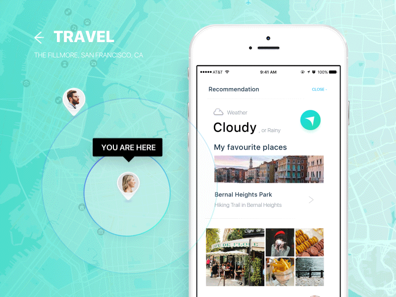2017, my first step. app card concept find flow navigation social travel ui ux
