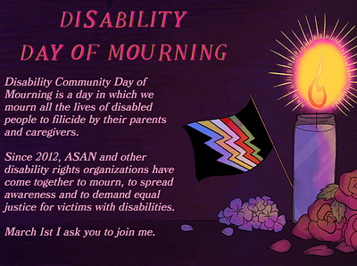 Disability Day of Mourning disability disabled illustration informational poster