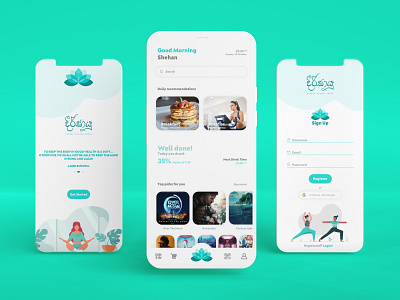 Dirghayu - Health and Wellness App design app design graphic design healthapp login registration splash ui ux wellness