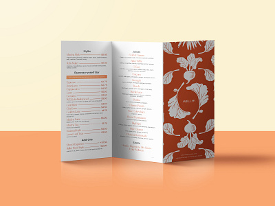 Wellth Menu brand branding design graphic design hand drawn identity menu menu design restaurant trifold