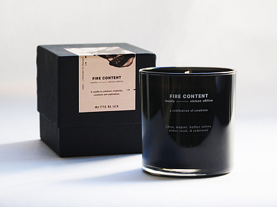 Fire Content Candle candle design minimal package design packaging product