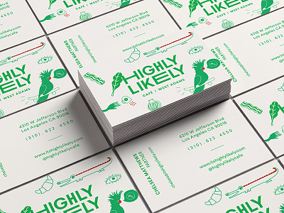 Highly Likely Business Cards business cards design hand drawn identity illustration logo restaurant typography