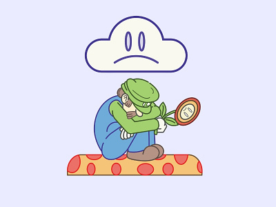 Sad Luigi illustration luigi mario nintendo video games