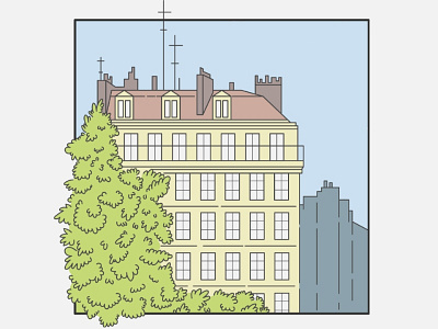 Paris apartment apartment illustration ligne claire paris