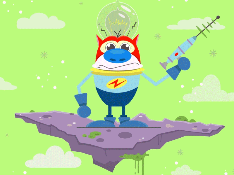 Space Madness vector art aftereffects loop animation cartoons snick nicktoons nickelodeon ren and stimpy stimpy
