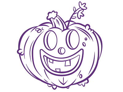 Pumpkin Face halloween line work pumpkin vector