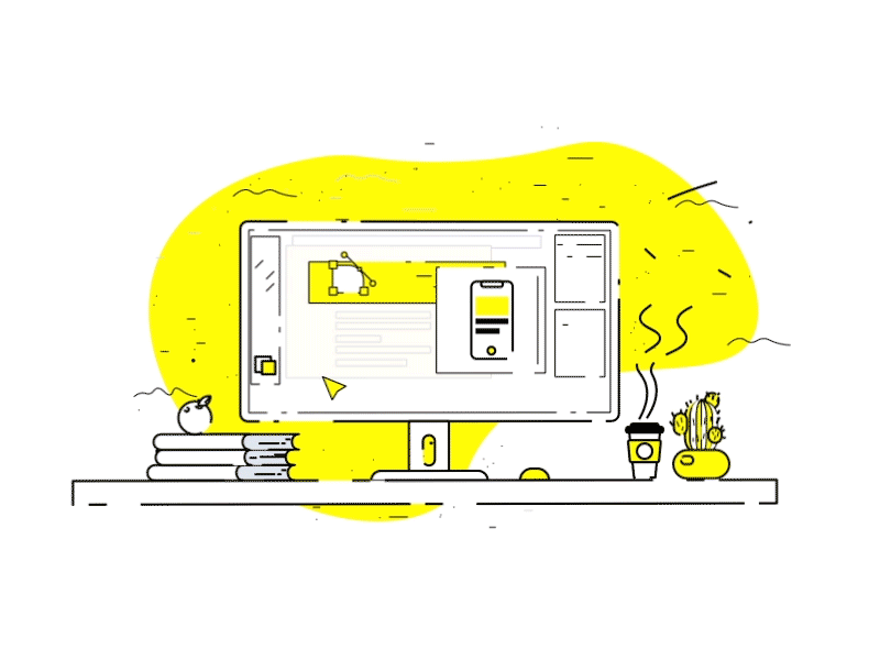 Web Design. Illustration. branding icon illustration minimal motion ui ux webdesign yellow