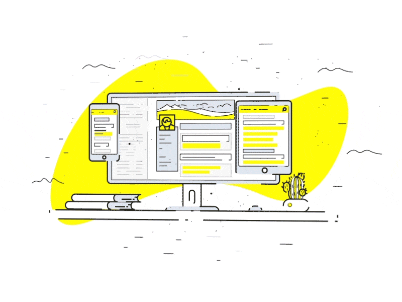 Social Media. Illustration. branding icon illustration media minimal motion smm social ui ux webdesign yellow