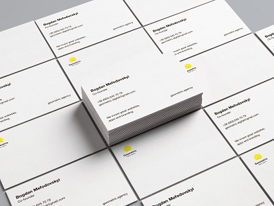 Geometric. Business Card. branding business card clean logo minimal typography yellow