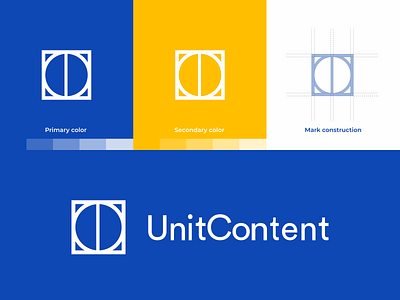 UnitContent. Logo. branding icon illustration logo minimal typography vector