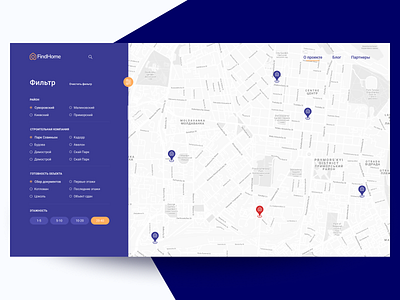 Buildings Map. build building clean construct construction estate real estate ui ux webdesign website