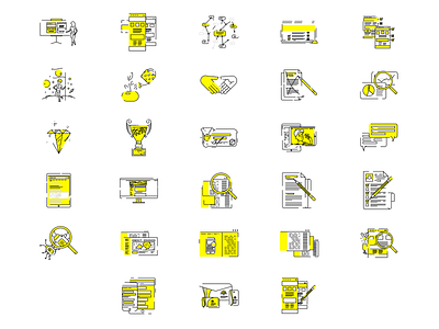 Creative Icons agency app chatting digital grow hand icon icon pack illustration mail minimal pen phone vector web winner yellow youtube zoom