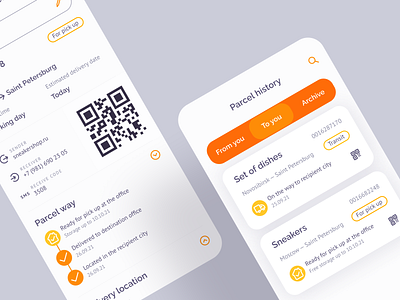 Korobochka — Mobile App UX/UI app application brand brand identity branding concept delivery delivery app interaction design interface logo logotype mobile app research ui user experience user interface ux uxui web design