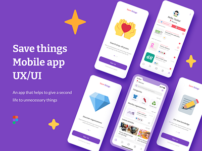 Save things — Mobile App UX/UI app app design application brand branding charity charity app concept donation interaction design interface mobile mobile app ui user experience user interface ux uxui visual design web design