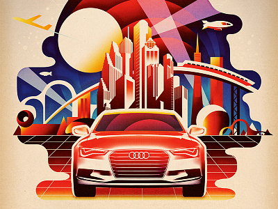 Audi Calendar 2011 / Cover Illustration / Archive architecture audi calendar car cover future futurism illustration