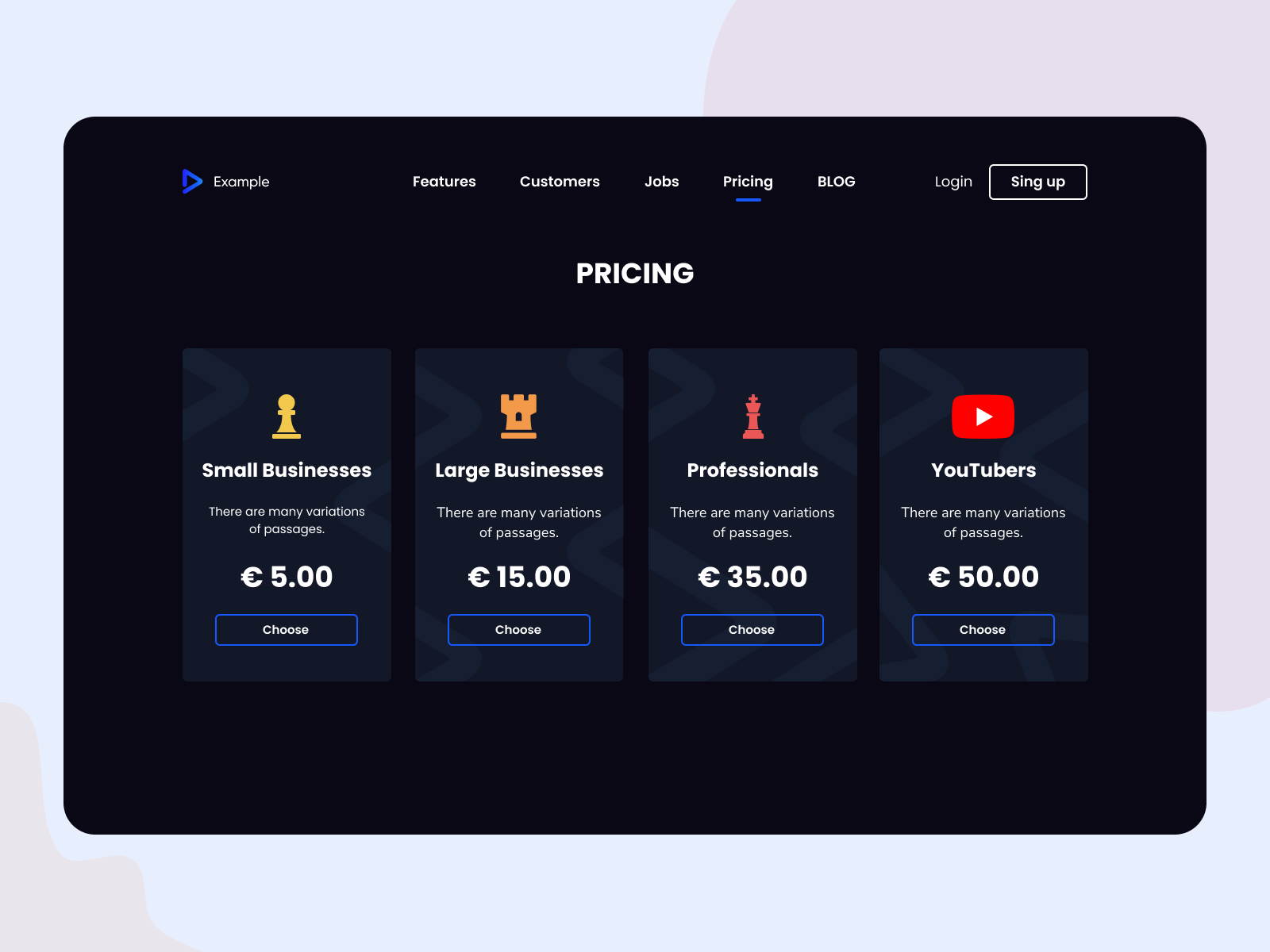 Example Video Editor Pricing By Onur G r On Dribbble