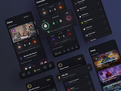 Strafe Redesign App app app design dark mode dark theme design esport interface mobile mobile app night ui ux