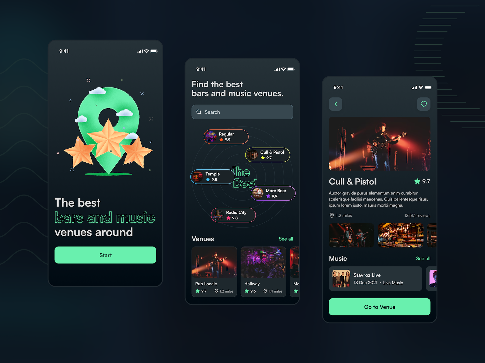 Bars & Music Venues by Onur Gür on Dribbble