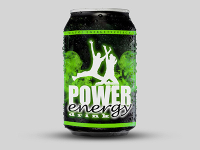 Power energy drink can design drink energy packaging power