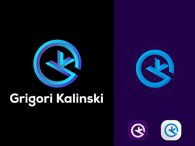 Grigor GK Letter logo app branding creative logo futuristic logo grandient icon lettering logo logo design minimal modern logo tranding logo typogaphy