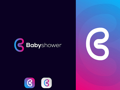 Babyshower B letter logo app baby shower branding corporate logo creative logo futuristic logo grandient healthcare icon logo design minimal modern logo party event tranding logo typogaphy