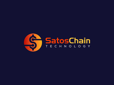 SatosChain Technology Logo abstract logo blockchain logo brand identity branding business logo creative logo crypto logo grandient logo logo design logo type minimal modern logo tech logo technology logo tranding logo web design word mark logo