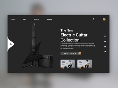 guitar website branding clean design graphic design illustration illustrator logo minimal ui vector