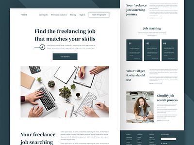 Find the freelancing job landing page design