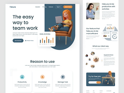 teamwork website branding design graphic design illustration illustrator minimal responsive team work ui user experience user interface ux uxui webdesign website