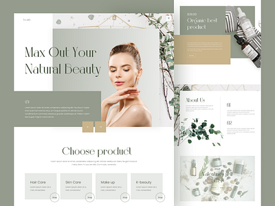 Beauty product website branding clean design graphic design illustration illustrator landing page minimal ui user experience user interface ux uxui vector website