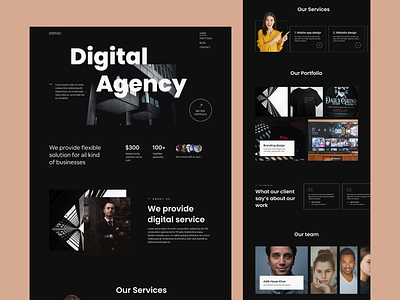 Agency portfolio agency agency portfolio design graphic design landing page minimal portfolio ui user experience user interface ux uxui webdesign webpage website