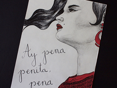 Pena drawing flamenco illustration markers passion pencil red