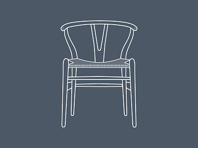 Hans J Wegner Wishbone Chair chair danish furniture icon ikea illustration illustrator scandinavian vector wishbone chair