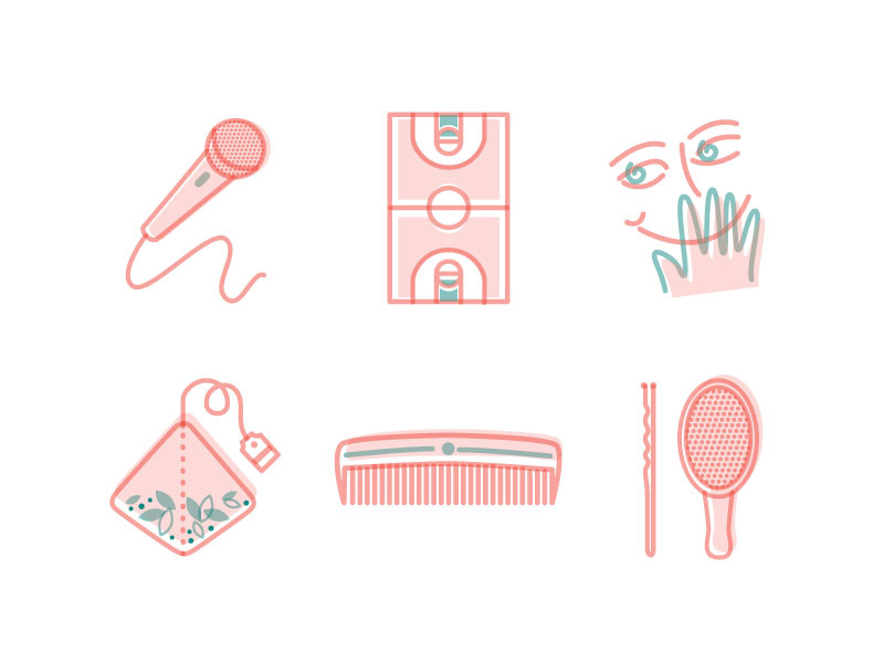 Fun Illustrations! graphic vector girl illustration hair tea taboo basketball singing