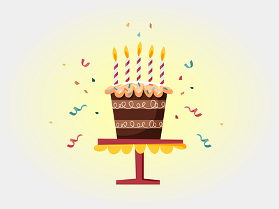 Birthday Cake anniversary birthday cake cakes candles chocolate design desserts happy happy birthday illustration sweet vector