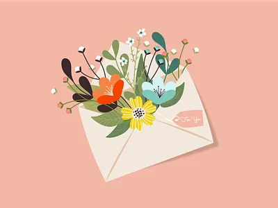 Flower composition bloom blossom bouquet composition cute design floral floristics flowers graphic design illustration letter nature petal plants postcard romance spring summer vector