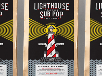 Lighthouse Roasters x Sub Pop coffee illustration lighthouse seattle vector