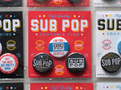 Sub Pop Button Packs button illustration pack pin seattle vector