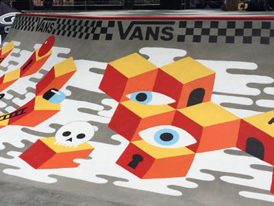Van Doren Invitational 2015 cube eye mural paint skate skateboard skateboarding skull smoke vans