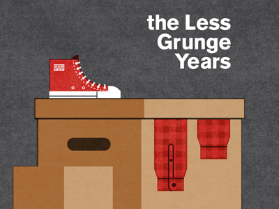 Sub Pop, the Less Grunge Years album box converse flannel grunge illustration music playlist seattle spotify sub pop vector