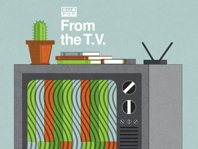 Sub Pop From the T.V. album cactus illustration music playlist seattle spotify sub pop tv vector