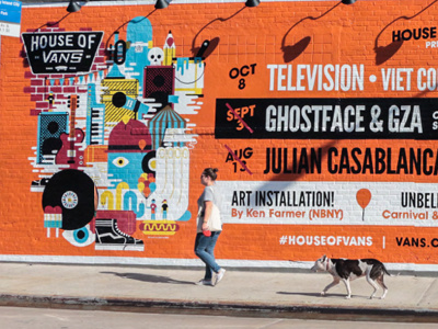 House of Vans Brooklyn Mural carnival house of vans illustration mural music skateboard vans vector