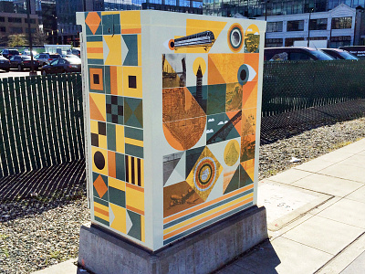 SLU Signal Box- CWB & MOHAI boats history public art seattle signal box urban art vinyl wrap